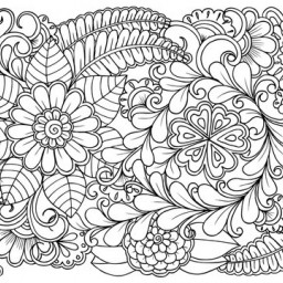 floral pattern coloring page1